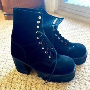 Jeffrey Campbell lace up moto boots